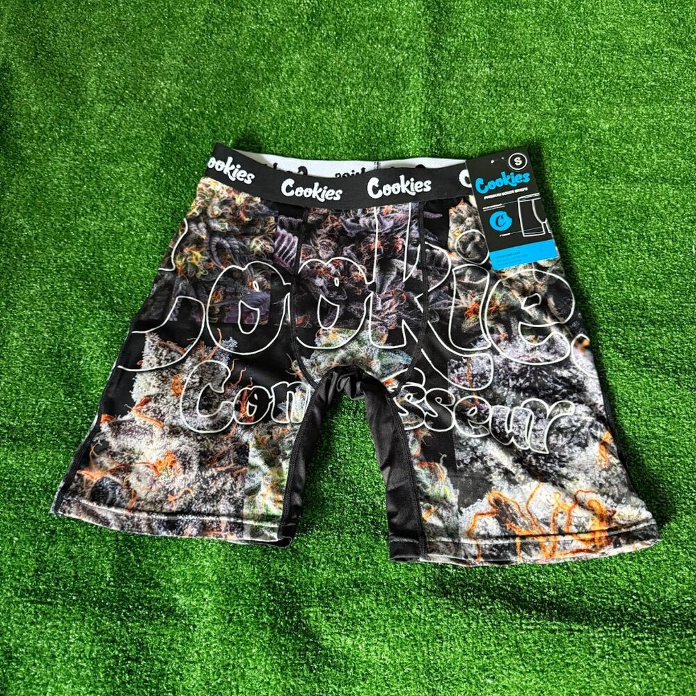 Cookies Microscopic Flower Gray Premium Microfiber Boxer Briefs S NWT